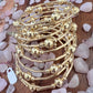 Gold Plated Beaded Long Spacer Wrapping Bracelet