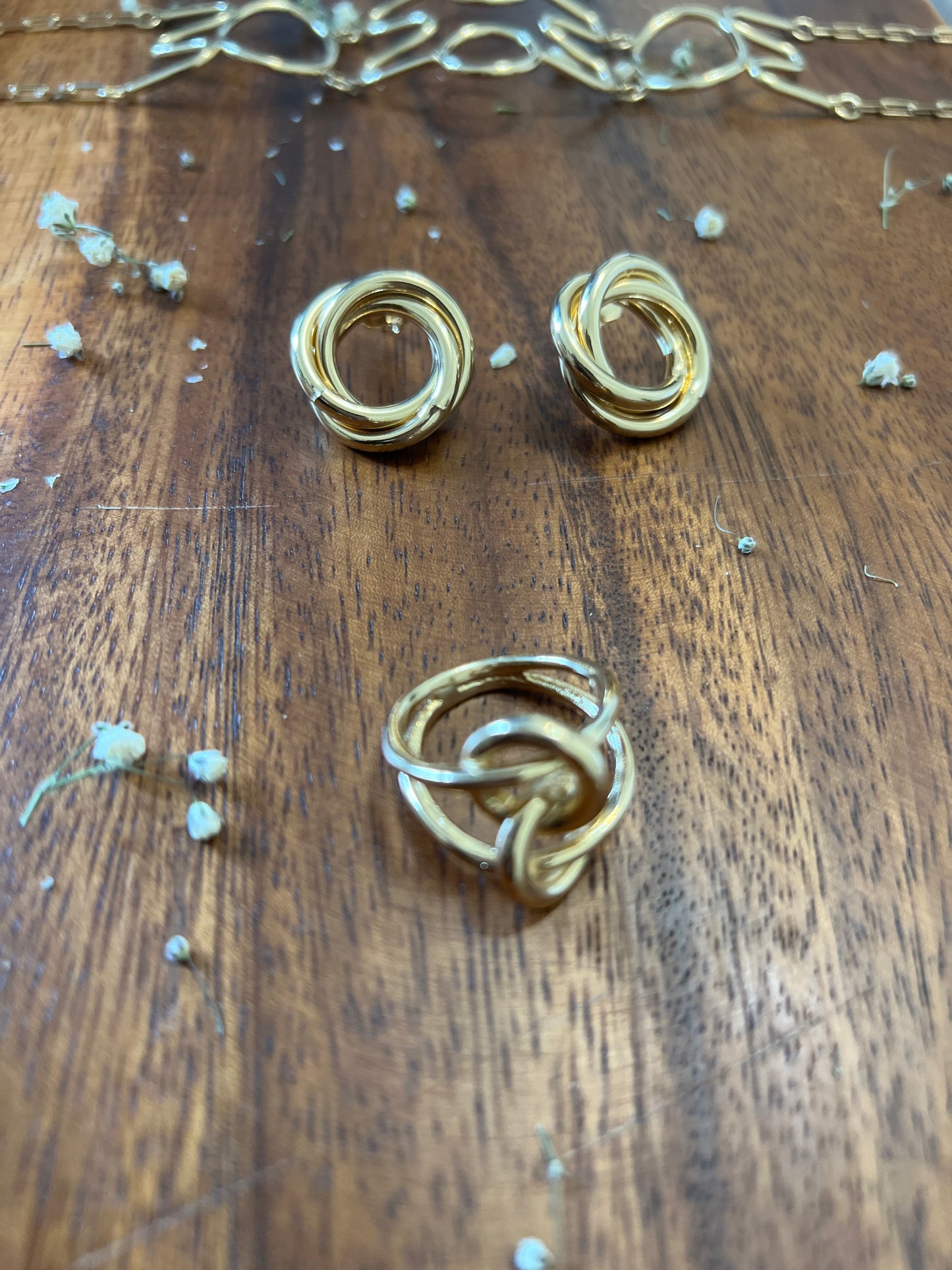 Brazilian Collection 18k Gold Plated circular stud Earring