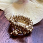 Double Row Ring of Gold Plated Beads