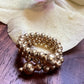 Double Row Ring of Gold Plated Beads