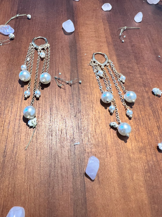 Brazilian Collection Dangling Pearls Earrings